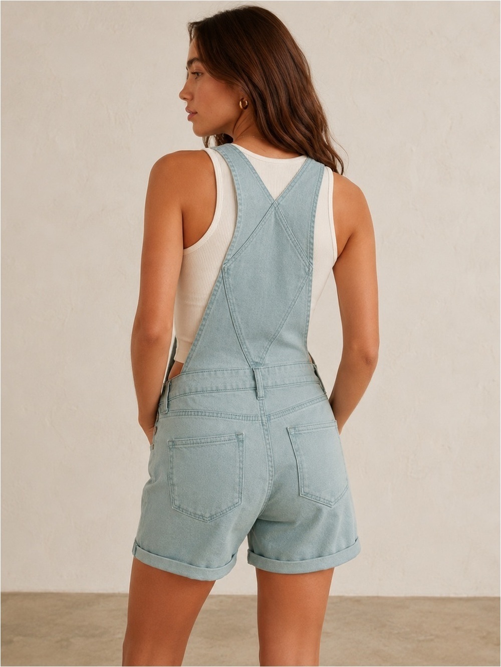 SUPERDRY Utility Dungaree Shortalls Fossil Green US 10 NWOT - Picture 6 of 6